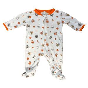 Kissy Kissy 0-3M Halloween Bears Full-Zip Footie Pima Cotton Ghost Pumpkin Candy